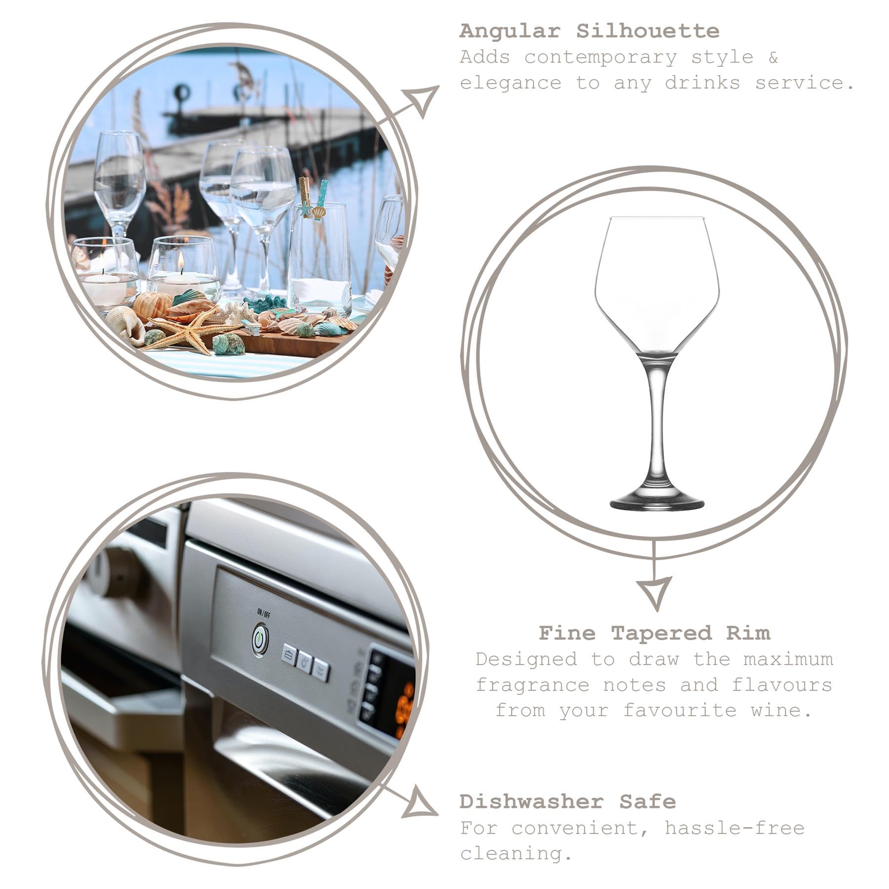 LAV Lot de 12 Verres à vin Blanc Ella Transparents de 260 ML – Petit Verre Lavable au Lave-Vaisselle pour Mariage Noël fête d'anniversaire Verres à Boire Coffret Cadeau