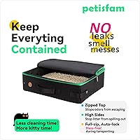 Vista 4 de Arenero para gatos portátil de viaje. Ultra-ligero, deja de cargar un arenero pesado y difícil. Tapa con cremallera, mantiene todo contenido. Ideal