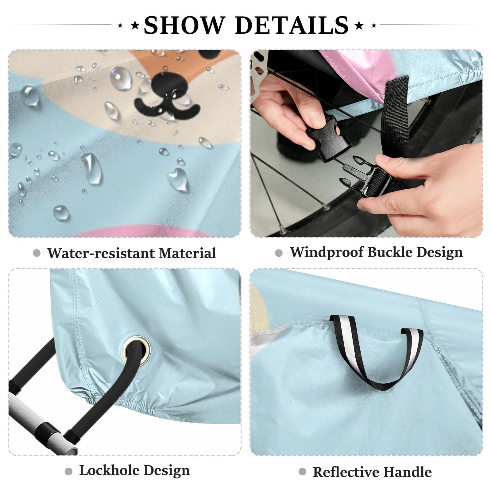 Housse de vélo étanche avec trous de verrouillage - Protection contre la poussière, la pluie, la neige, les UV - Convient à la plupart des cobertor para bicicletas para lluvia y sol