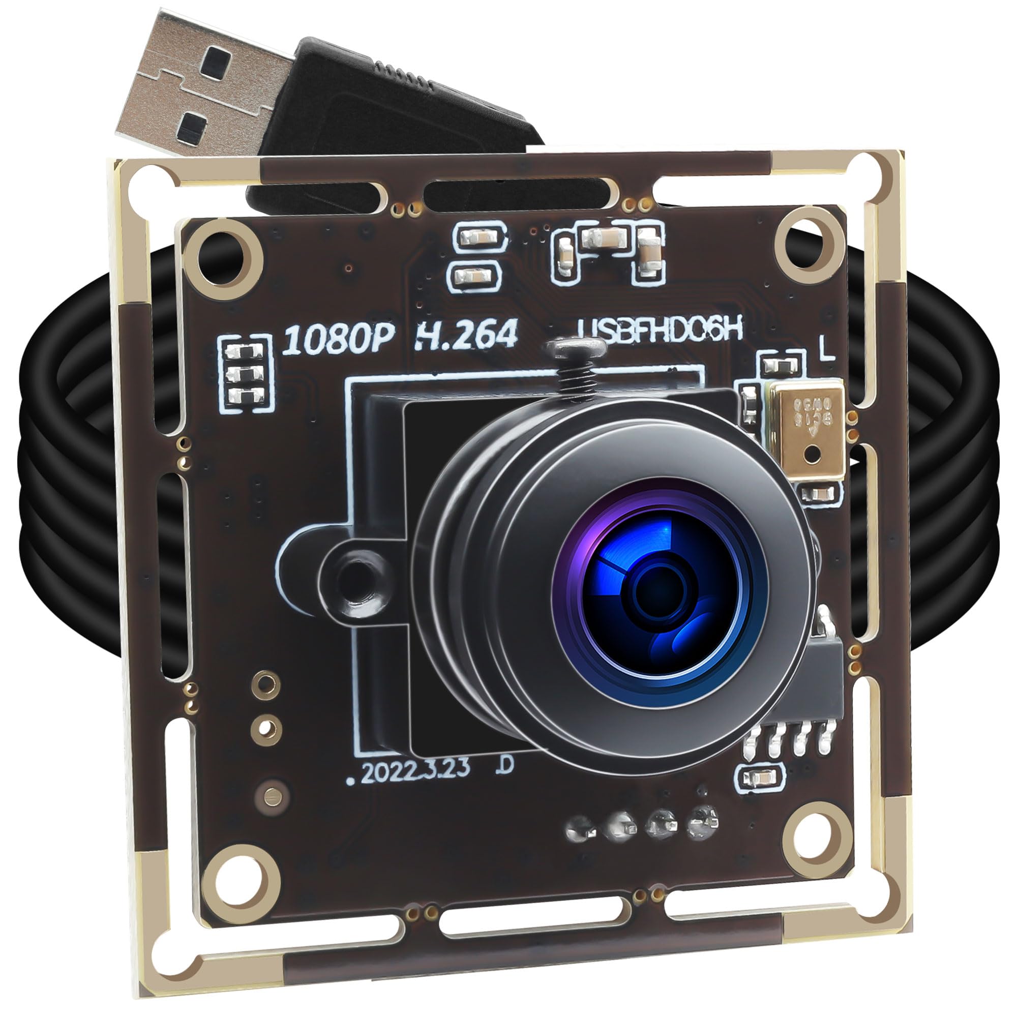 ALPCAM USB Camera Module Wide Angle 180 Degree Fisheye USB Webcam Low Illumination 1080P Webcam for Raspberry Pi