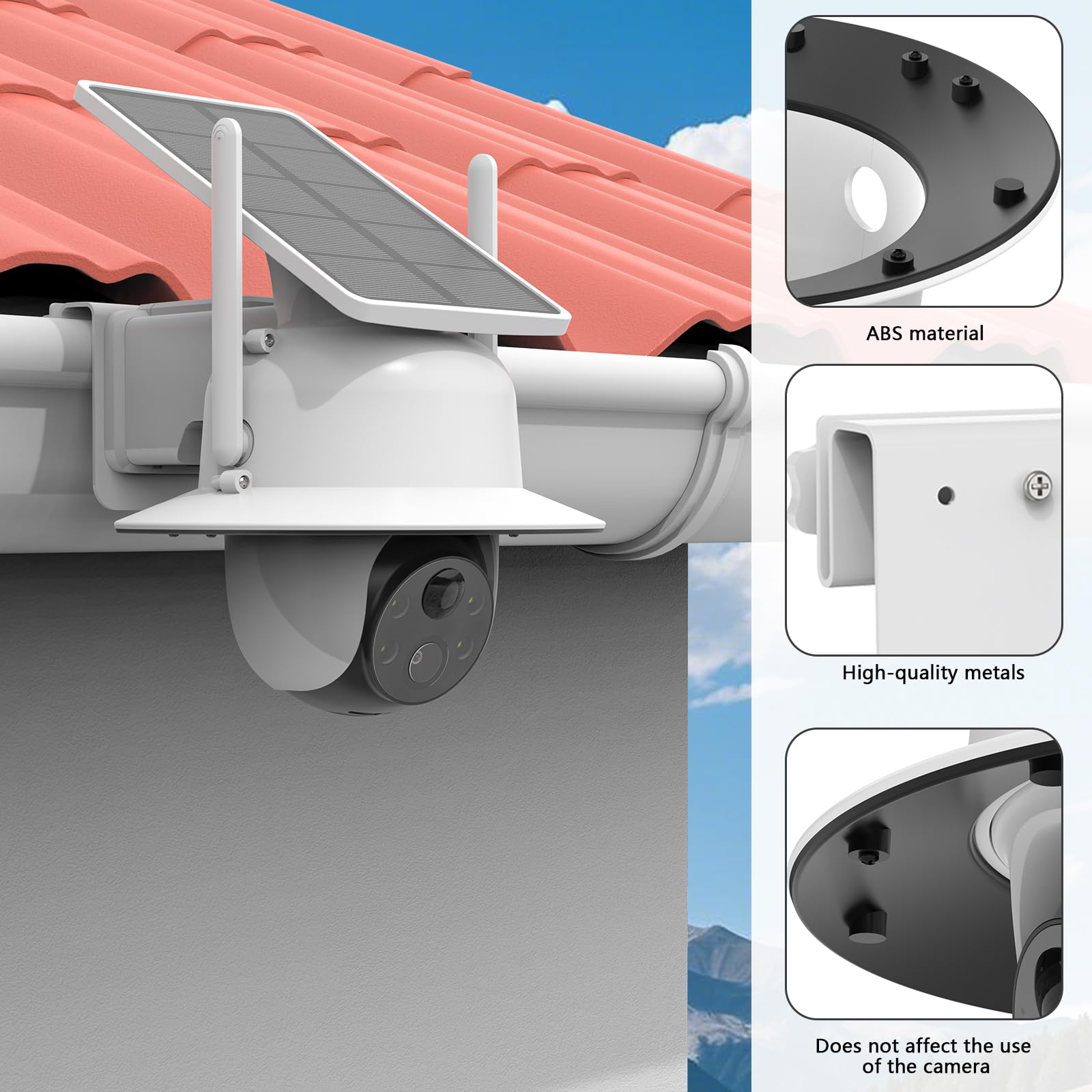TIUIHU Gutter Mount with Camera Rain Cover for AOSU 2K/3MP WiFi Security Camera Outdoor Wireless (C9C2CA11) (C9C3CA11) - Image 4