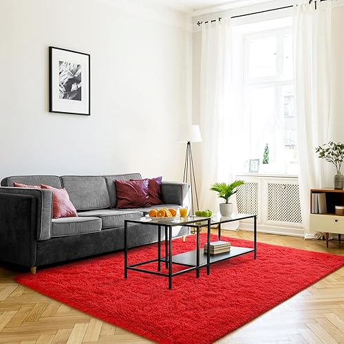 Miniatura 108 de Jelymark - Alfombra de interior peluda, mullida y supersuave para dormitorio, de 3 x 5 pies, para sala de estar, decoración del hogar, dormitorio