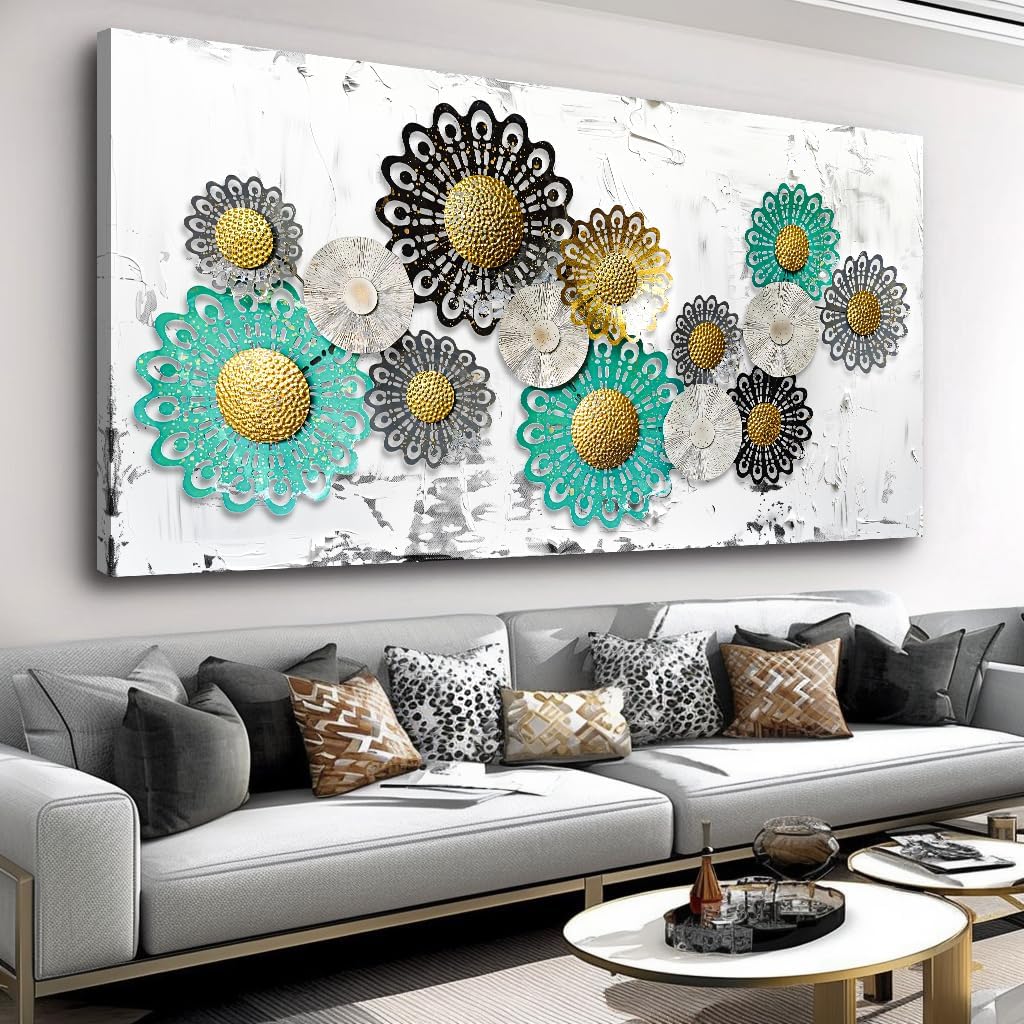 Large Abstract Waterfalls and Clouds Canvas Art Landscape Artwork Art Framed Canvas Print for Living Room, Bedroom, Dining Room, Home Office Modern Ready to Hang Home Decor - 30"x60"