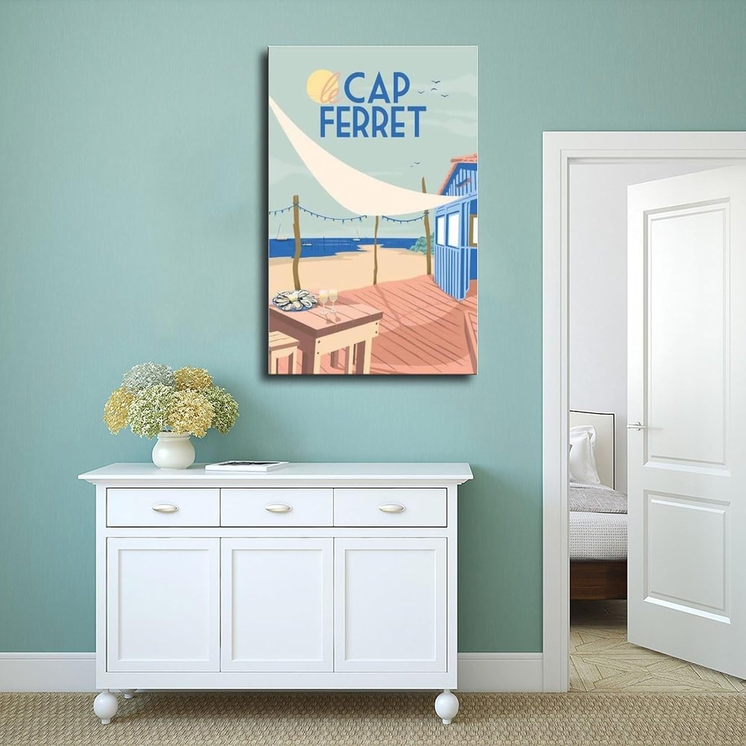 NMNM Poster De Voyage Vintage Sur Toile Provence Rasteau France - Décoration Murale - Poster - Cadeau - 30 X 45 Cm