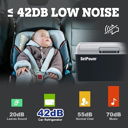 Miniatura 7 de Setpower FC15 Refrigerador Portátil Enfriador Eléctrico Con Adaptador AC, 15L15.8QT Refrigerador de Carro de 12 Voltios, -4-68 Refrigerador Portátil