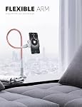 Gooseneck Bed Phone Holder Mount - Lamicall Flexible Long Arm Clip Clamp Desk, Bendy Lazy Bracket Bedside Stand, Compatible with iPhone 13 14 15 16 17 Pro Max Air Plus Galaxy S25 Ultra S24, Rose Gold