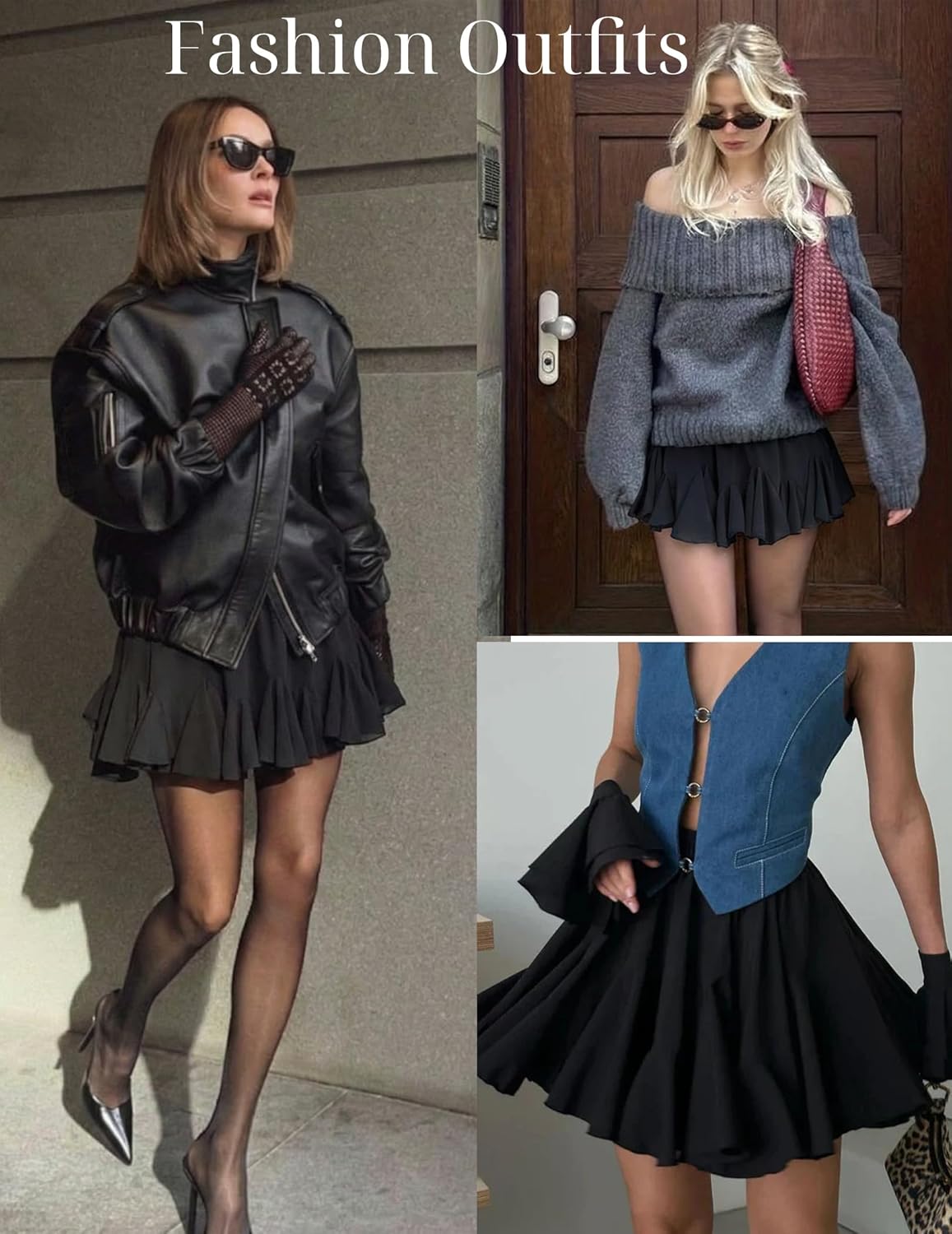 Avidlove Women's Pleated Skater Skirt Basic Casual High Waisted Ruffles Flared Mini Lingerie Skirts - Image 4