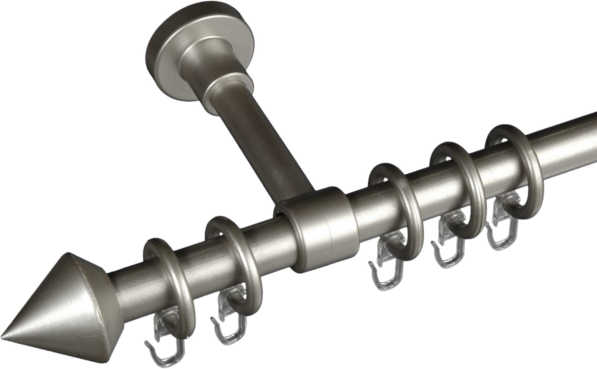LIEDECO Curtain rail Cone, silver matt, ø 20 mm, 1-heat - Length 78.74"