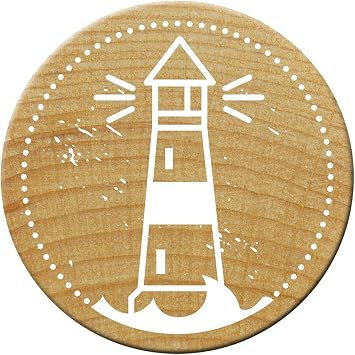 Woodies Wood Lighthouse Stamp, 3.4x 3.4x 3.5cm