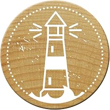 Woodies Wood Lighthouse Stamp, 3.4x 3.4x 3.5cm