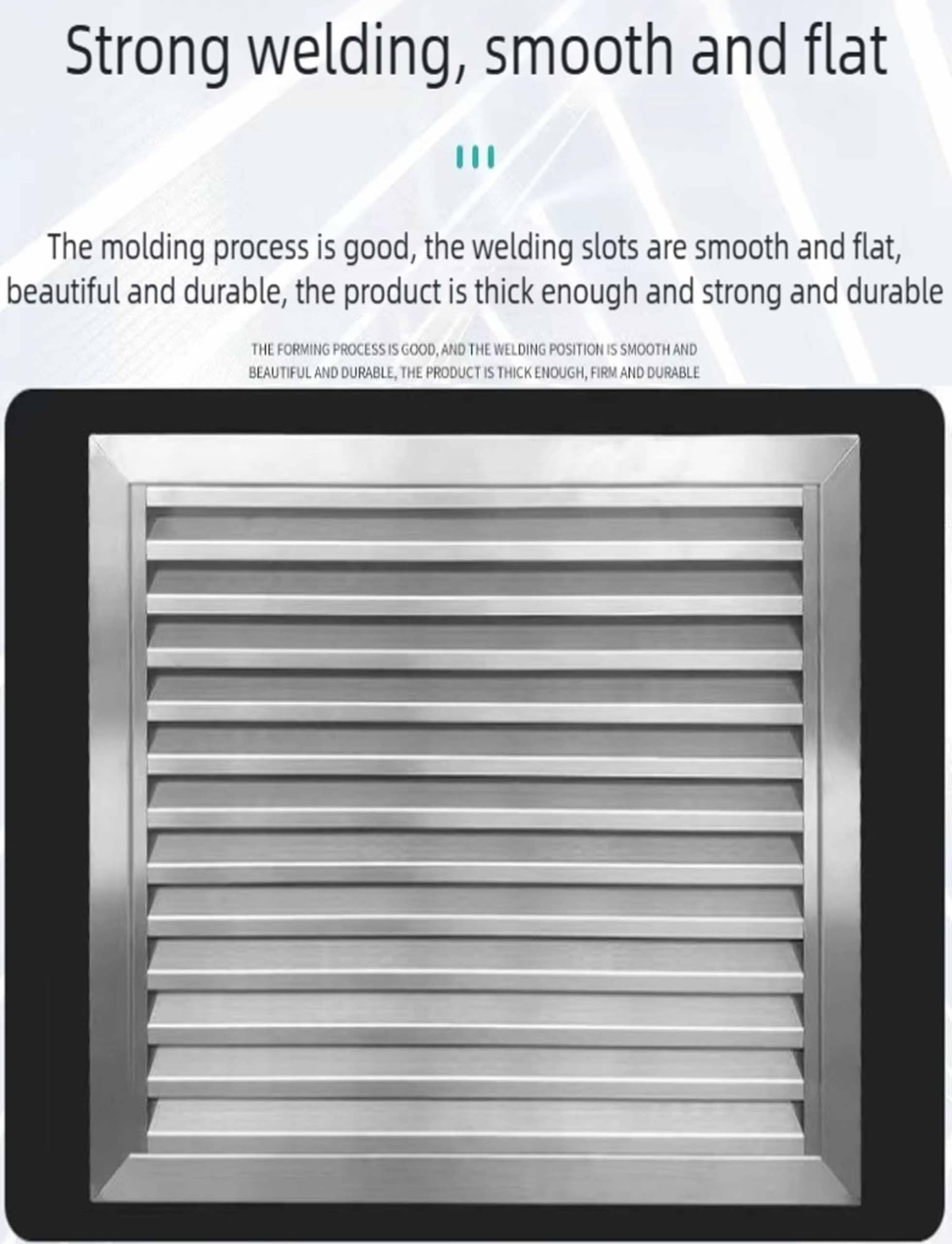 Generico Griglia di Ventilazione Moderna in Acciaio Inox, Decorativa per bocchette di aerazione a soffitto e a Parete, Elegante Accessorio per impianti di climatizzazione, Resistente e Facile da inst