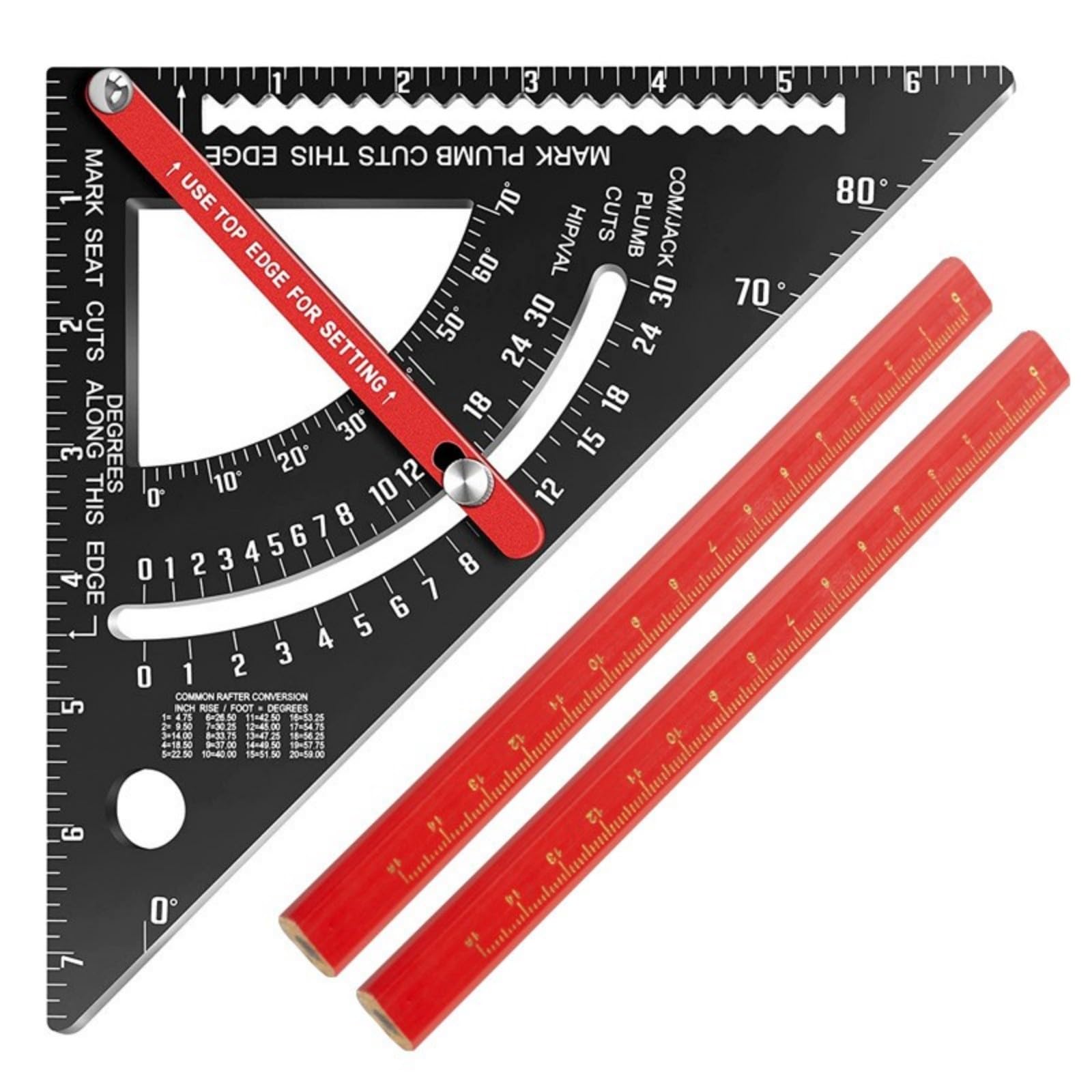 Tsophreniq 7 Inch Ingot Carpentry Triangle Ruler Carpenter Square Rafter Framing Square 7In Layout Tool Aluminium Woodworking Measurement Tool Adjustable Aluminum Triangle Marking Ruler