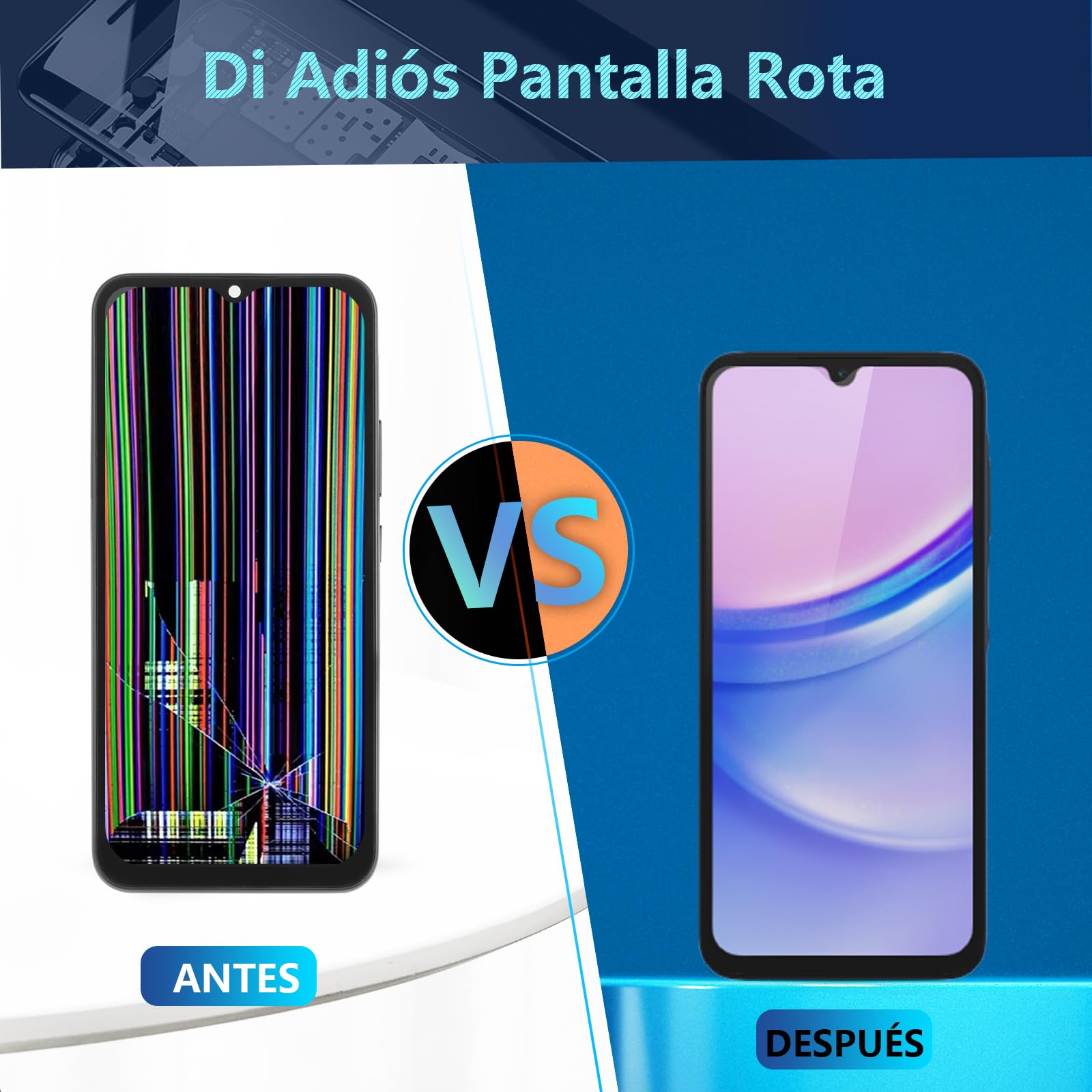 RongZy para Samsung Galaxy A15 LCD Pantalla para Samsung Galaxy A15 5G A156B/A15 4G A155F Táctil Digitalizador Asamblea Reemplazo +Reparación Herramientas (Incell con Marco)