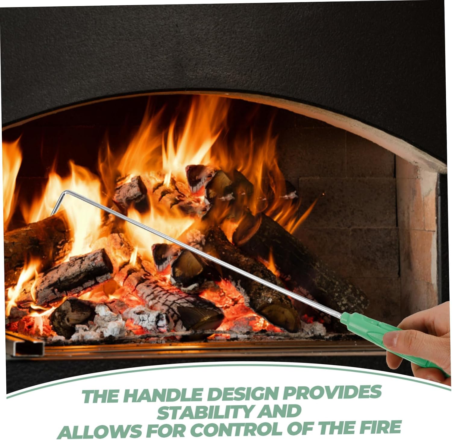 OUNONA Long Handle Fire Poker Stick for Home Use and Campfire Safety