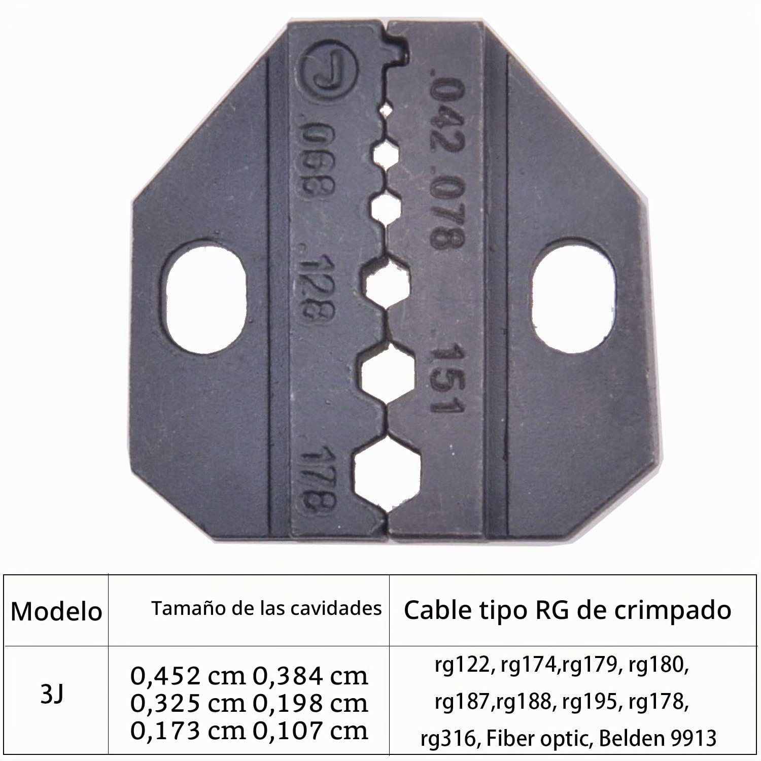 Juego de herramientas de crimpado coaxial, BNC TNC SMA UHF PL259 N F ST SC etc. Conector RF, con 4 matrices intercambiables y un destornillador, puede engarzar coaxial de 1.07 a 10.9 mm