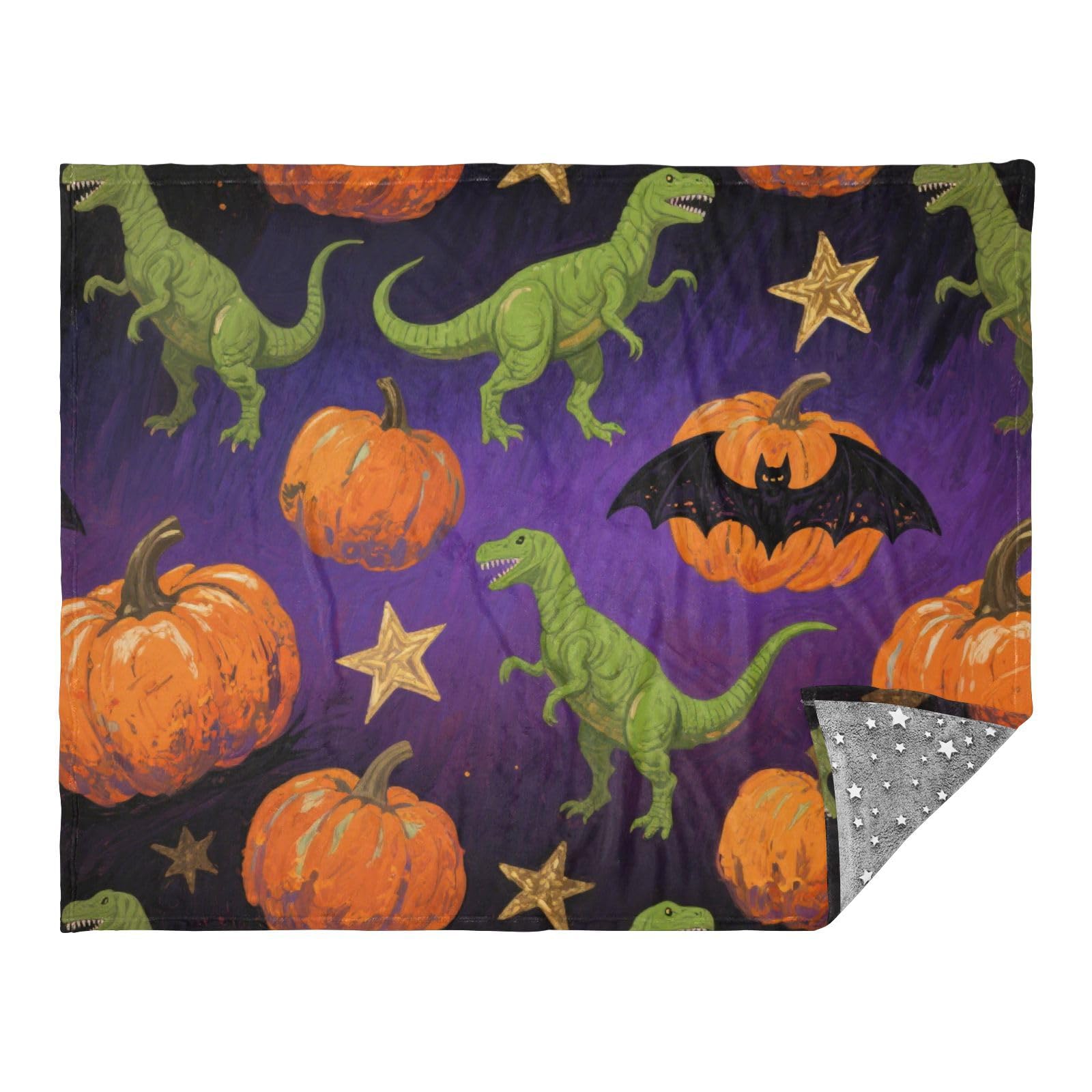 Couverture douce Halloween dinosaure orange pour éliminer le froid au bureau