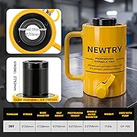 Vista 3 de NEWTRY Gato hidráulico hueco de 20 toneladas con cilindro de 2’’ de carrera Porta Power Ram de elevación industrial con retracción automática