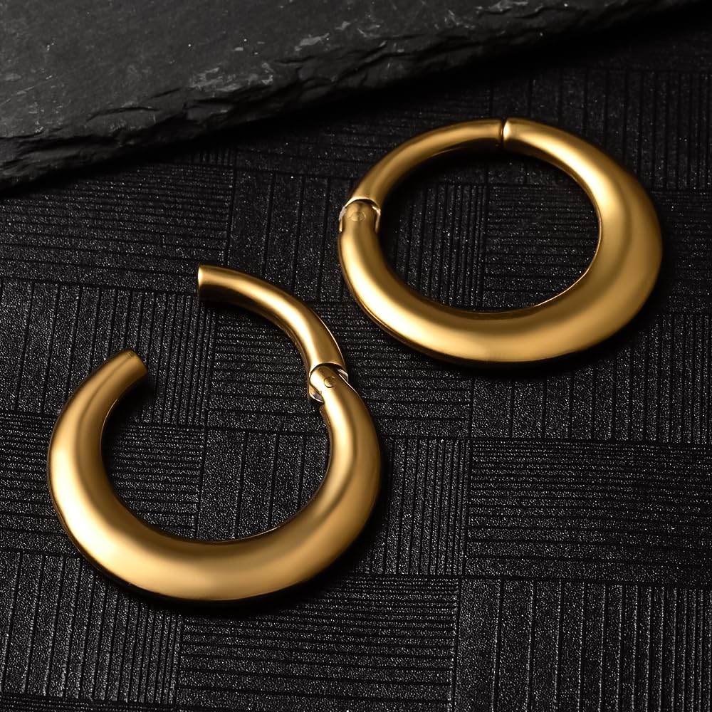 Vankula Pesi per Lobi Peso Dilatatori lobo orecchie ear weight in Acciaio inossidabile Cerchio piercing espansori Gioielli Uomo Donna 4mm 6mm Nero Argento Oro