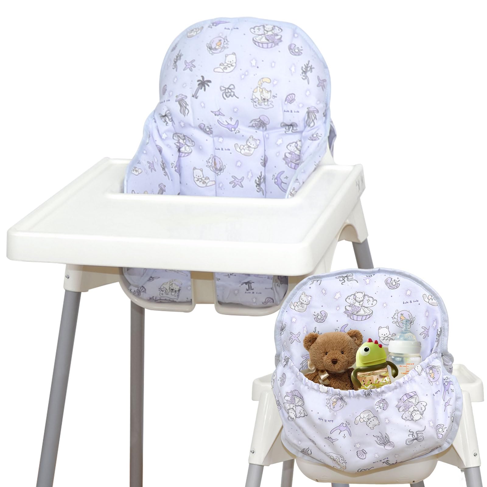 Lomgwumy for IKEA High Chair Cushion for Antilop Cushion With Chair Bag, for IKEA Antilop Highchair Cotton Non-Slip, Soft