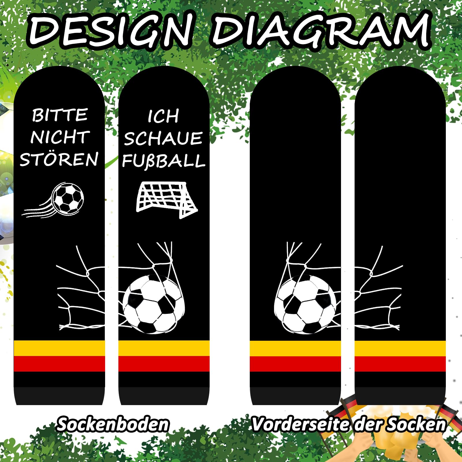 DADAPANGHU Fussball Socken, Lustige Geschenke für Männer Kleinigkeiten, Fußball Socken Fussball Geschenke Jungen Football Socks, Geburtstagsgeschenk Weihnachtsgeschenke Fußball WM 2026 Fanartikel - 5