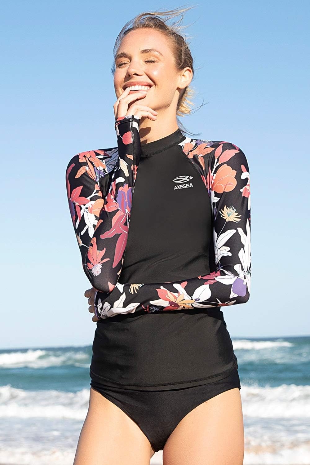 AXESEA Women Rash Guard Long Sleeve Active Top UPF 50+ Rashguard Swim Shirt Surf Swimwear - Image 4
