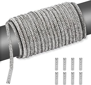 6 Yards Rhinestones Shoelaces Bling Crystal Shoe Laces Diamond Hoodies Drawstring Round Ropes for Sneakers DIY Decoration