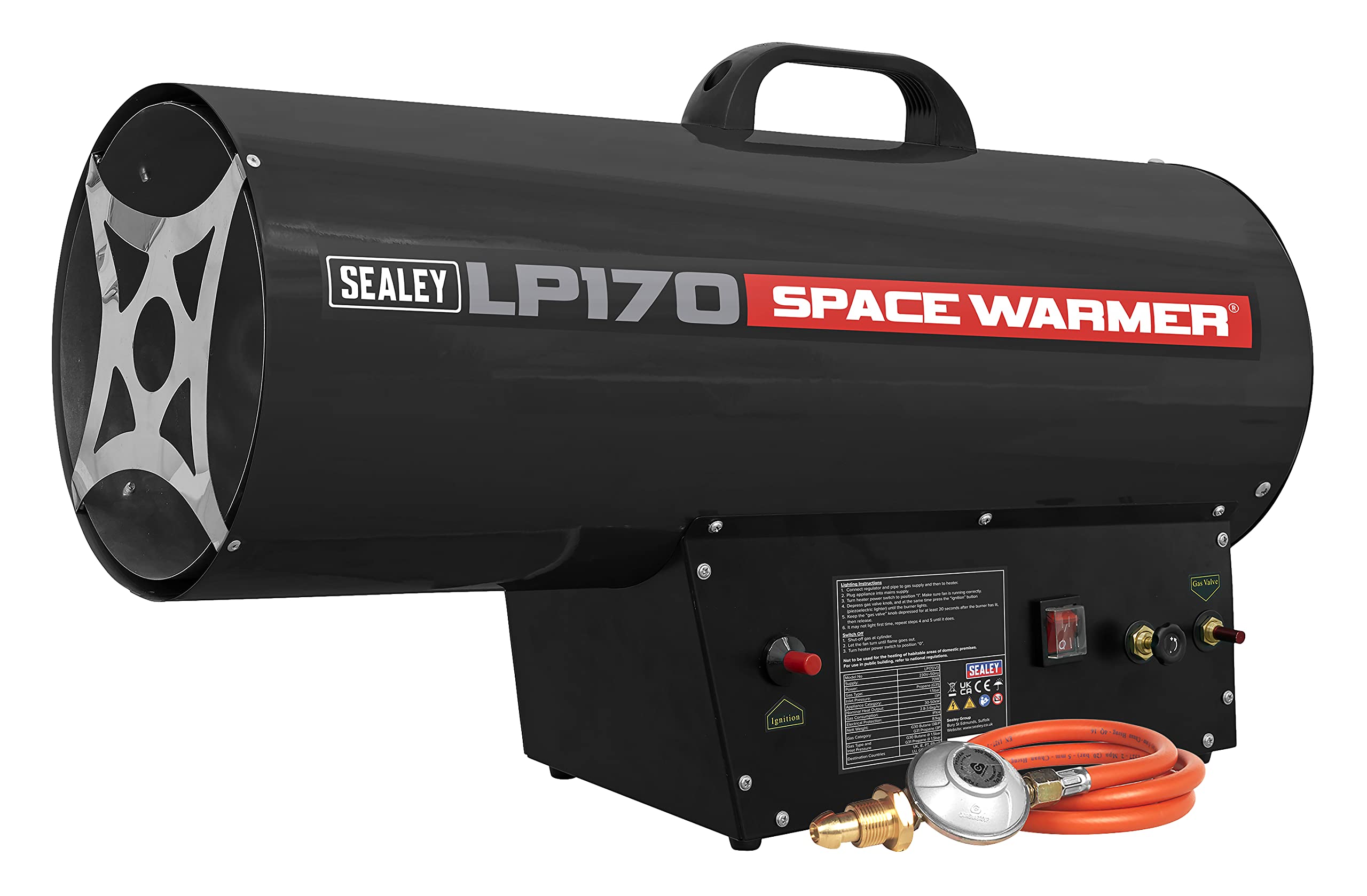 Sealey Space Warmer 102,000-170,000Btu/hr (30-50kW) Propane Heater - LP170  : Amazon.co.uk: Home u0026 Kitchen
