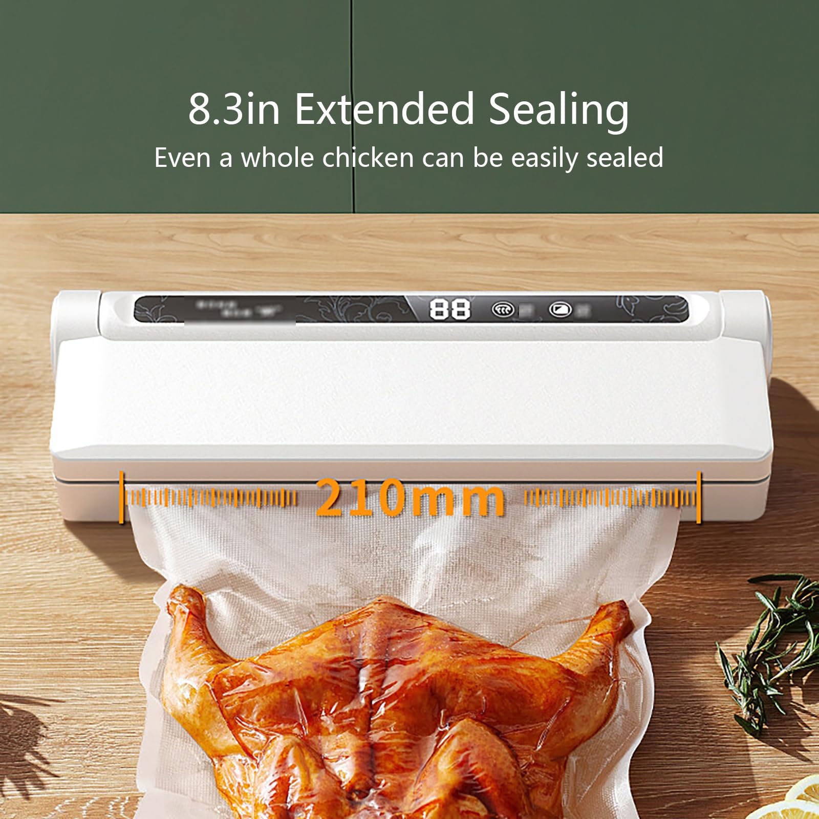Vacuum Sealer Machine with Auto Bag Detection, 2X Faster Sealing, Marinator Function for Meat & Fish, Energy Saving