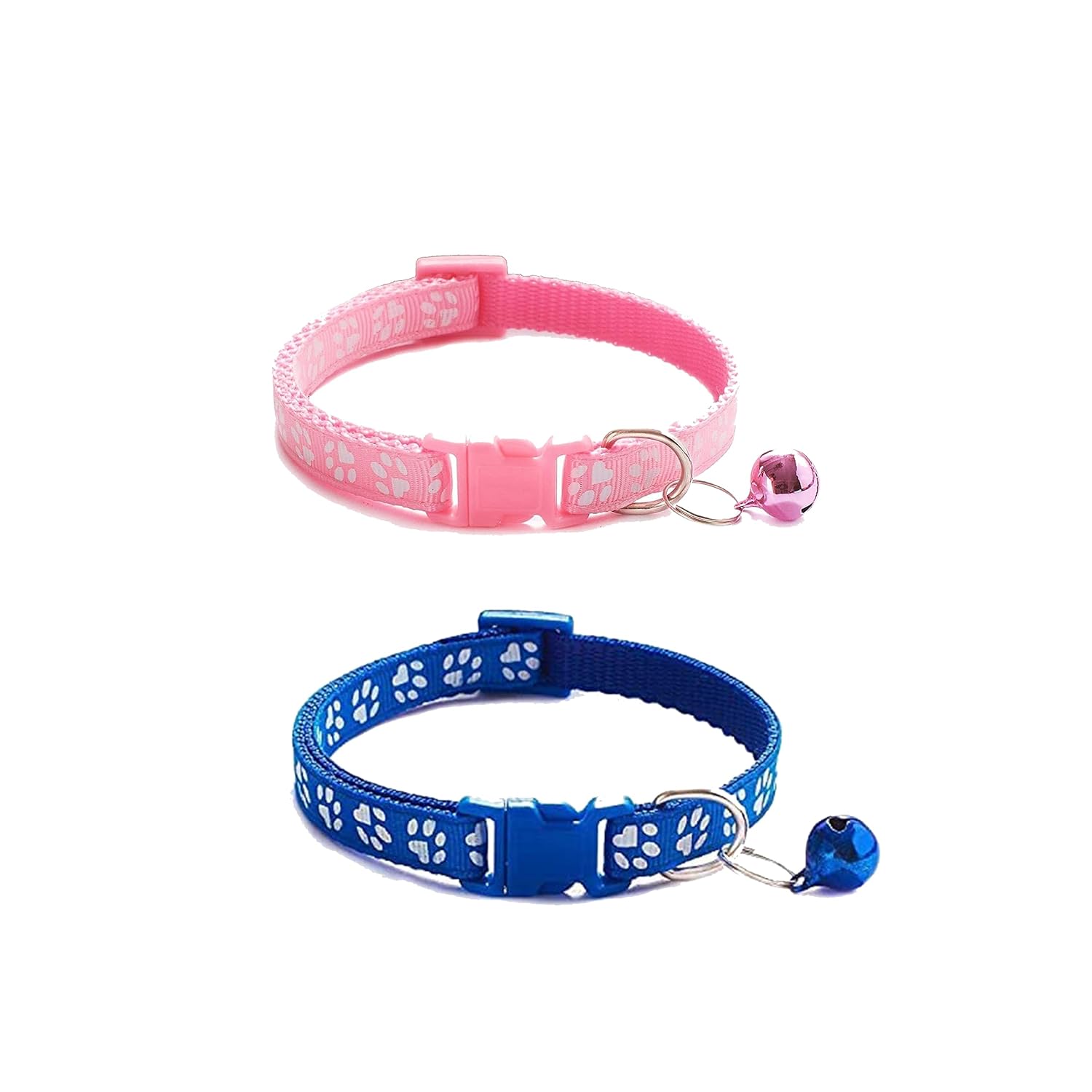 Curated visual reference: Gallery Detail: Speedway Paw Print Cat Collar With Bell And Reflective Strips