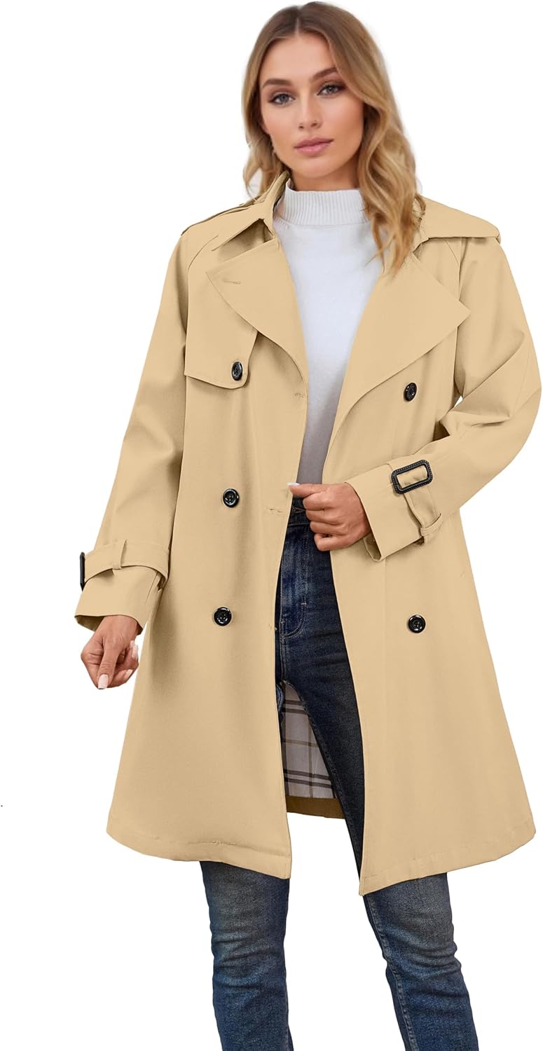 Betusline Girls & Women's Rain Jackets Waterproof Hooded Trench Coat,3 Years - Women 2XL - Image 5