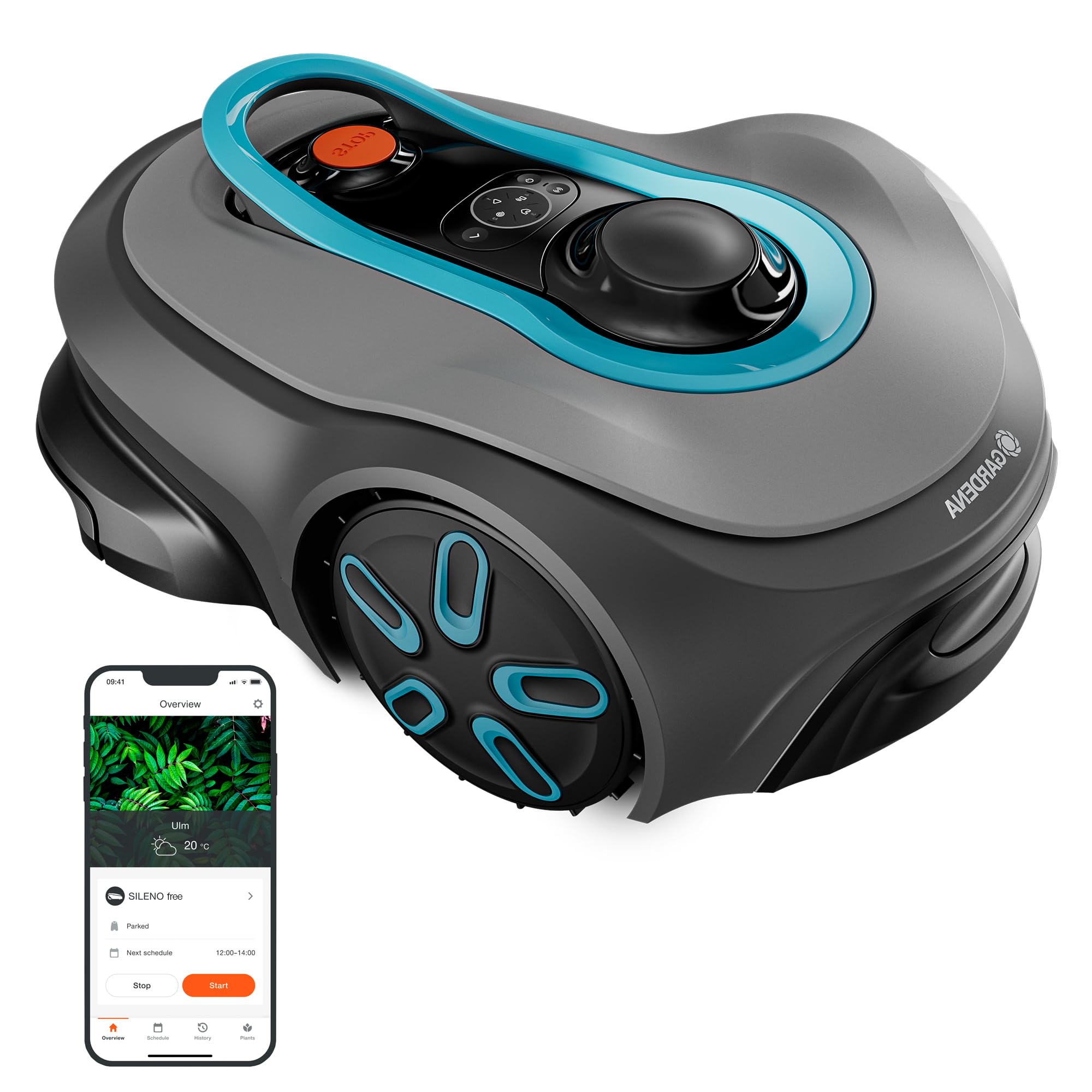 Robot Tondeuse Gardena Smart SILENO Free 1100 m² - Technologie Sans Fil