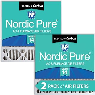Nordic Pure 20x20x5HM14+C-2 Honeywell Replacement MERV 14 Plus Carbon AC Furnace Air Filters, Quantity 2