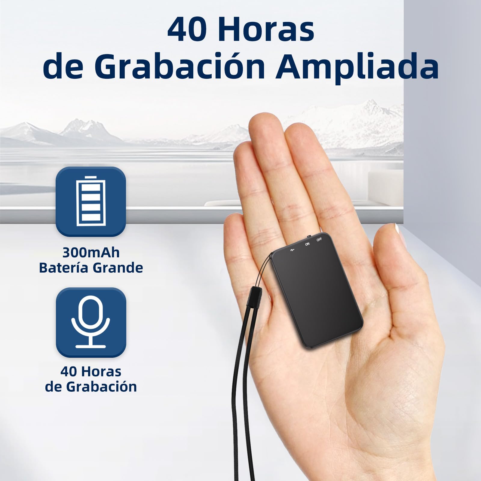 Grabadora de Voz, Vandlion HD Grabadora con Reducción de Ruido, USB C Mini Grabadora Digital con 40 Horas de Grabación para Reuniones Entrevistas Conferencias Clase