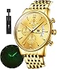 OLEVS Mens Watch Popular, Dial, Waterproof, Luminous Brand, Fashion, Thin, Chronograph, For Gold, all gold, Bracelet Type