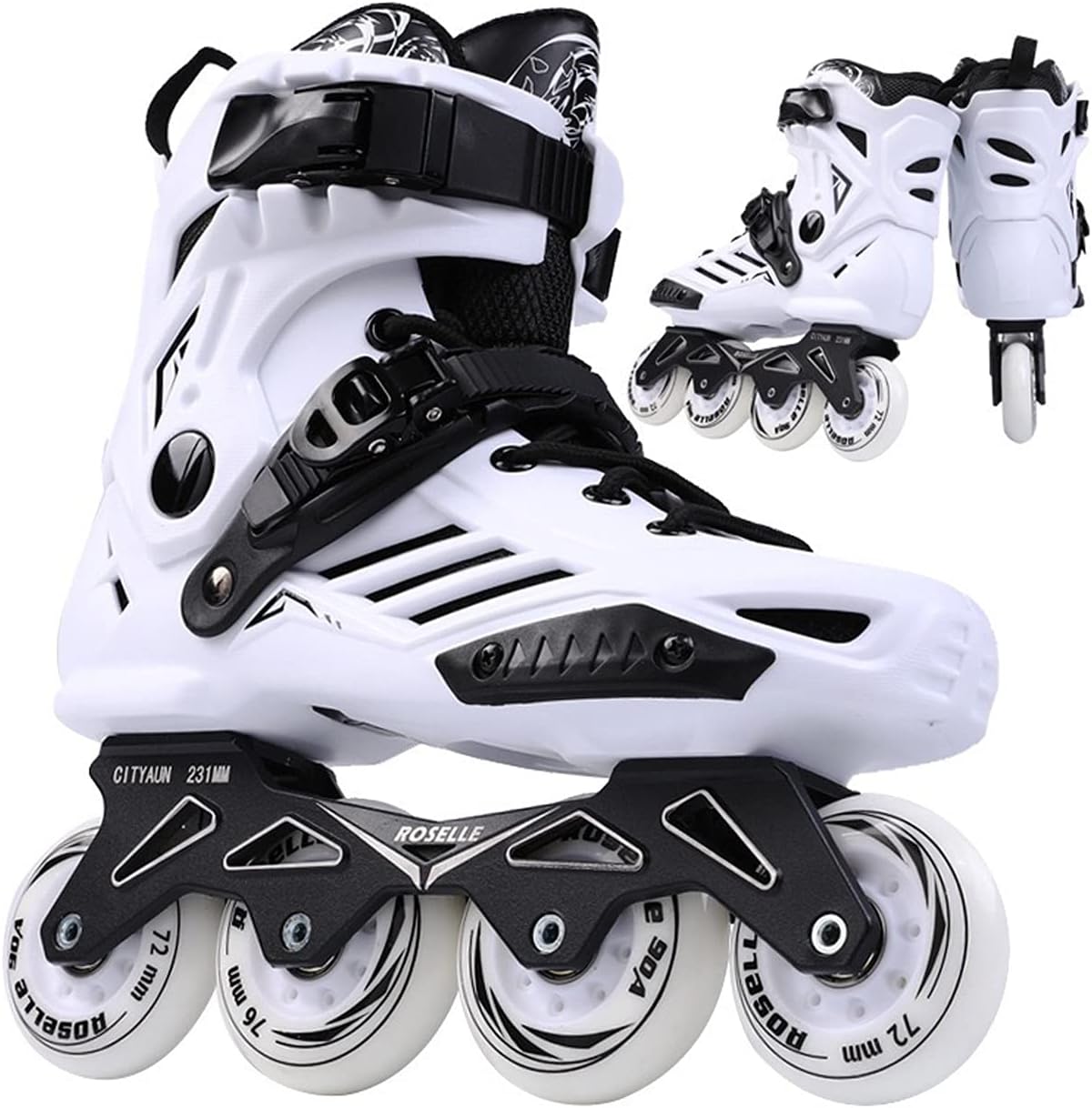 GT-Wheel Inline Skates for Adult, Professional Single Row Roller Blades Speed Skating Shoes, Performance Skates No Physical Brake