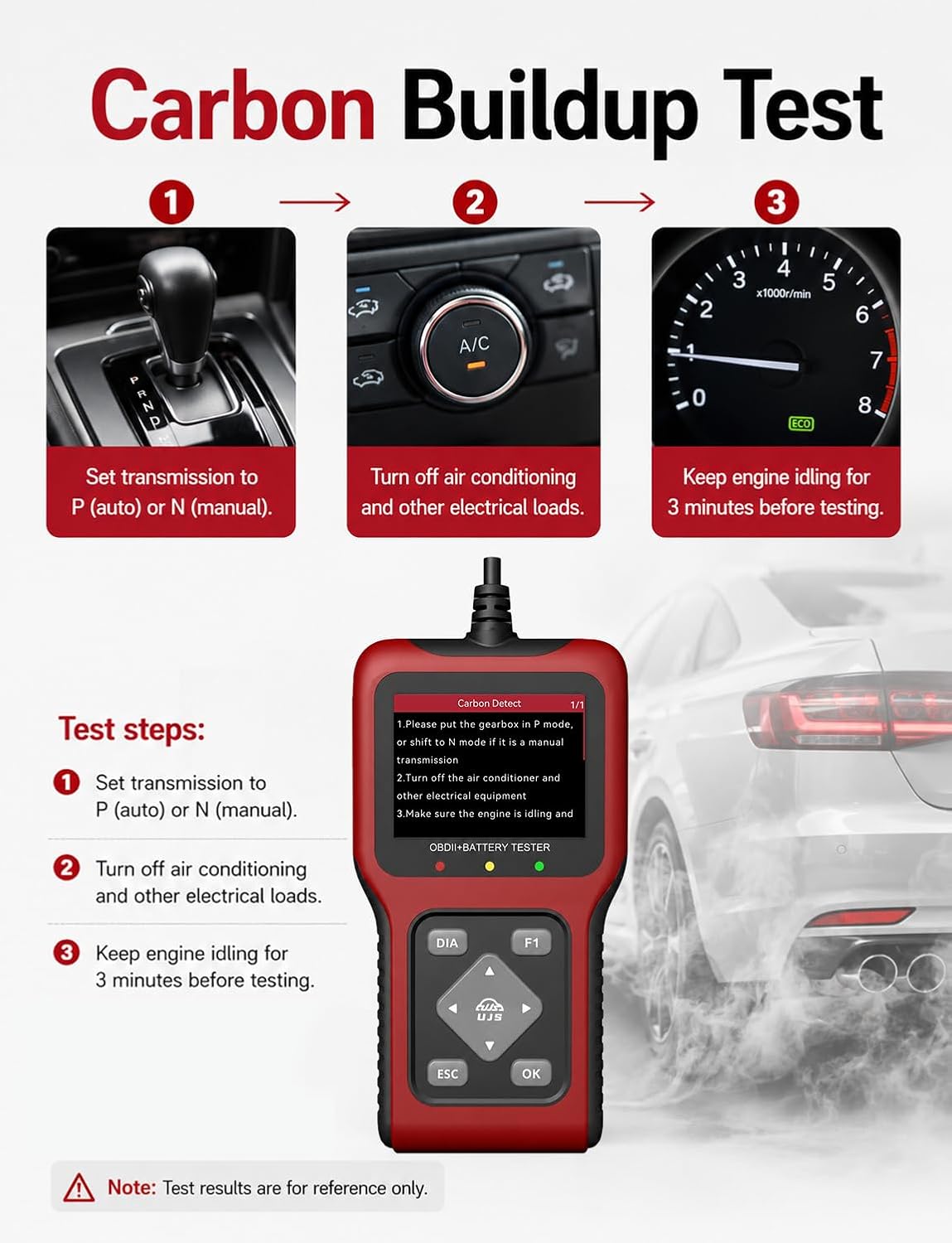 TesGo 2 in 1 OBD2 Scanner and 12V Battery Tester, Car Diagnostic Tool