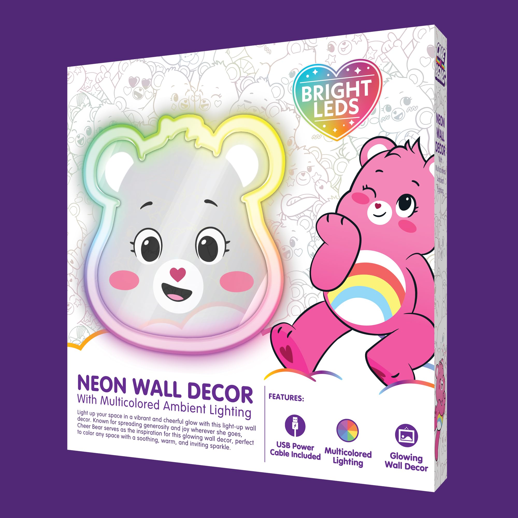 Amazon.com: Care Bears Neon Wall Decor with Multicolored Ambient