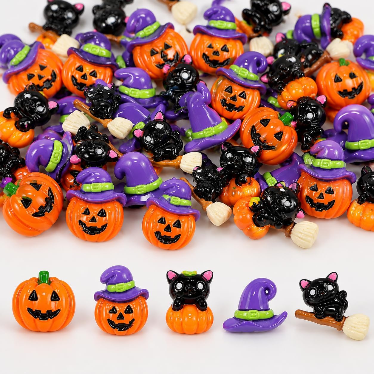 Halloween Mini Resin Pumpkin Figurines, Halloween Decorations (B)