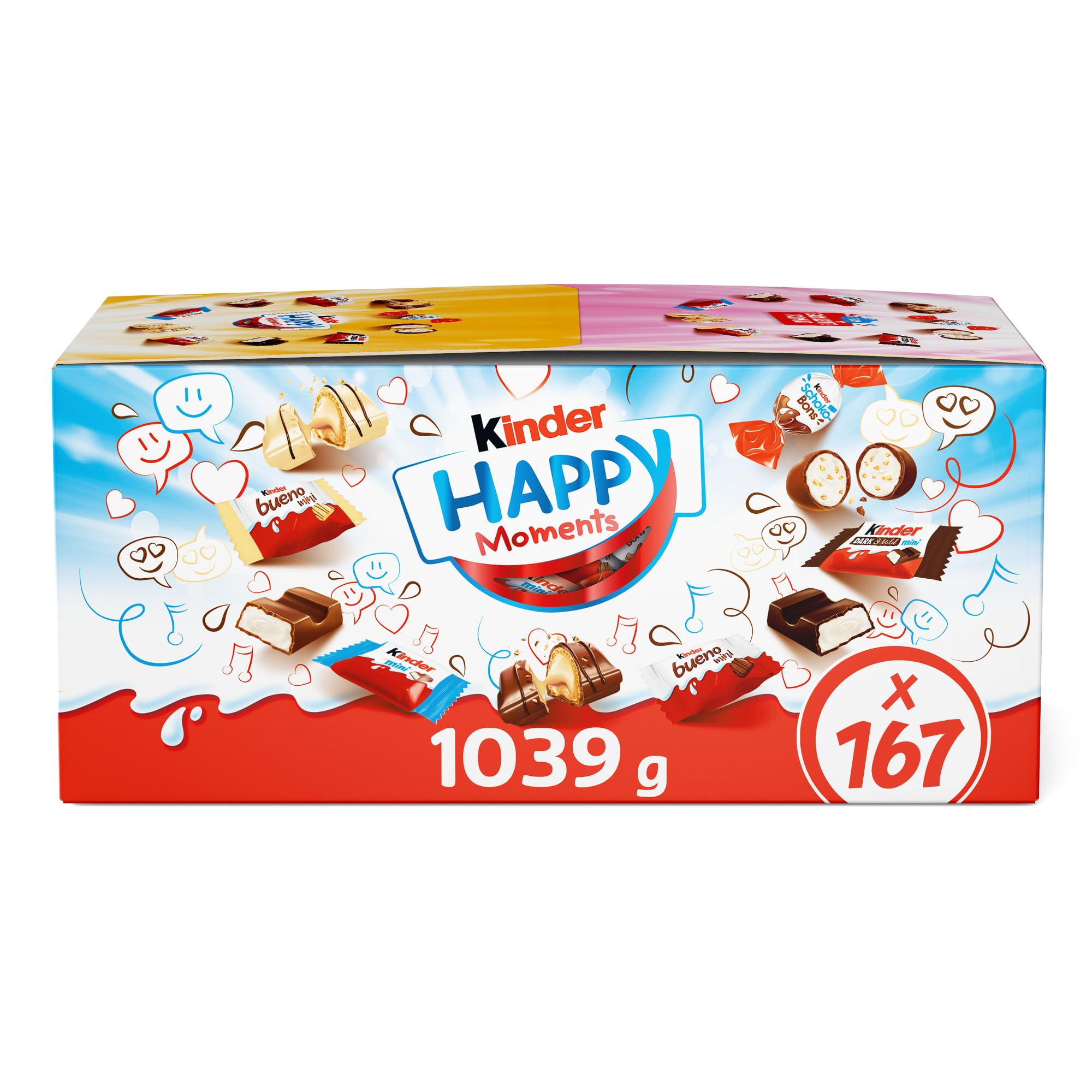 Kinder Happy Moments confezione da 167 cioccolatini assortiti in formato mini