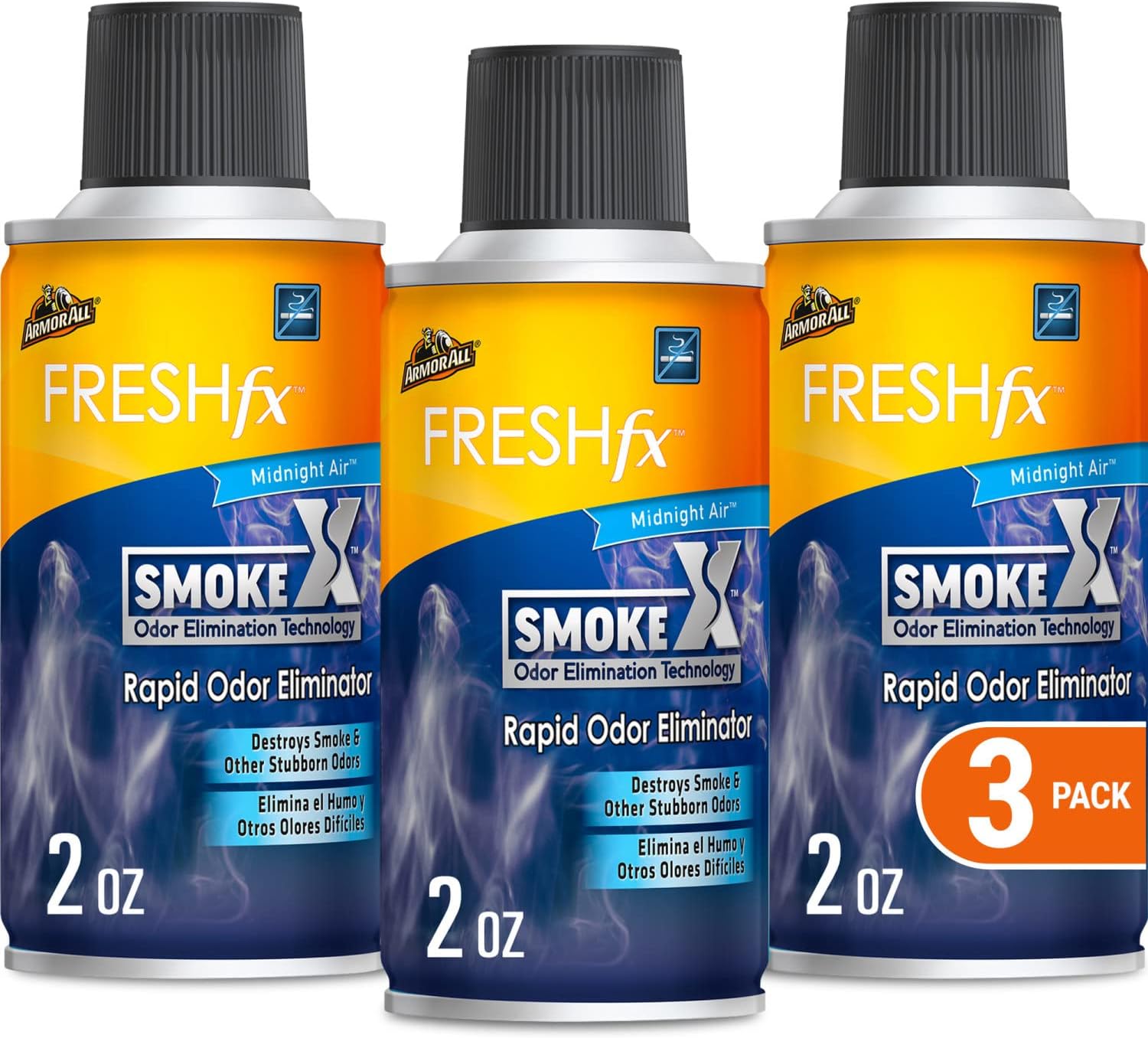 Armor All Fresh FX Smoke X Car Odor Eliminator Spray Pack, Car Air Fresheners, Set