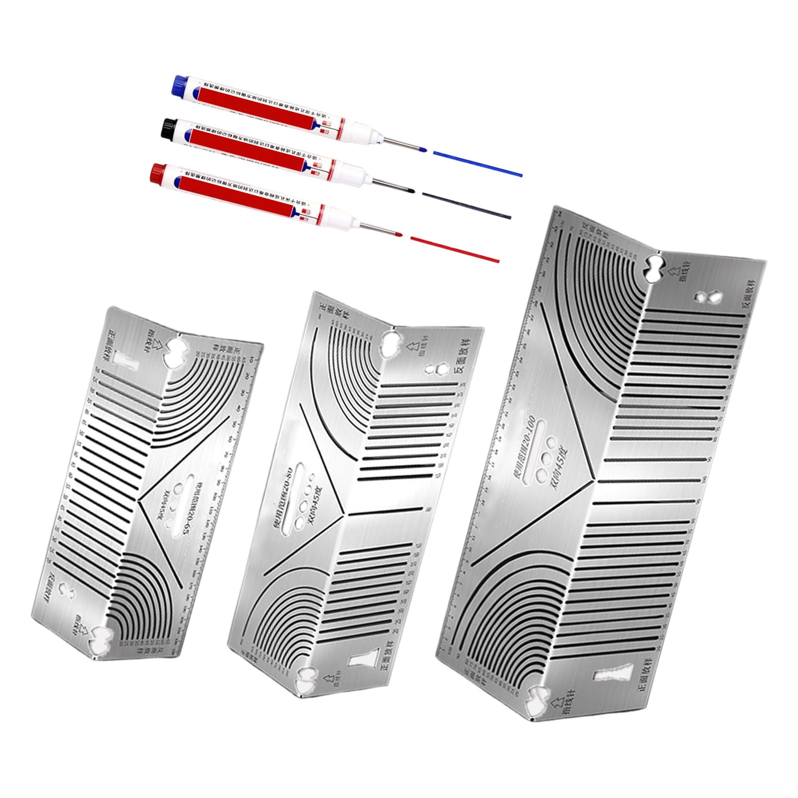 Piceioep Compact Transportable Metal Marking Measure With Ergonomic Handle For Workshop Workplace Measurements And Technical Drafting Rustless Writer