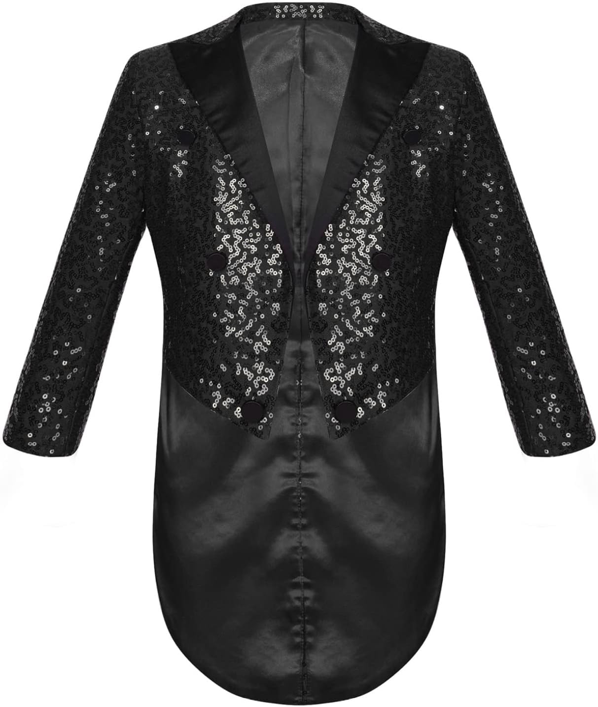 ChoomomoKids Boys Sequin Tailcoat Jacket Classic Fit Tuxedo with Tails Party Performance Tux Dress Coat