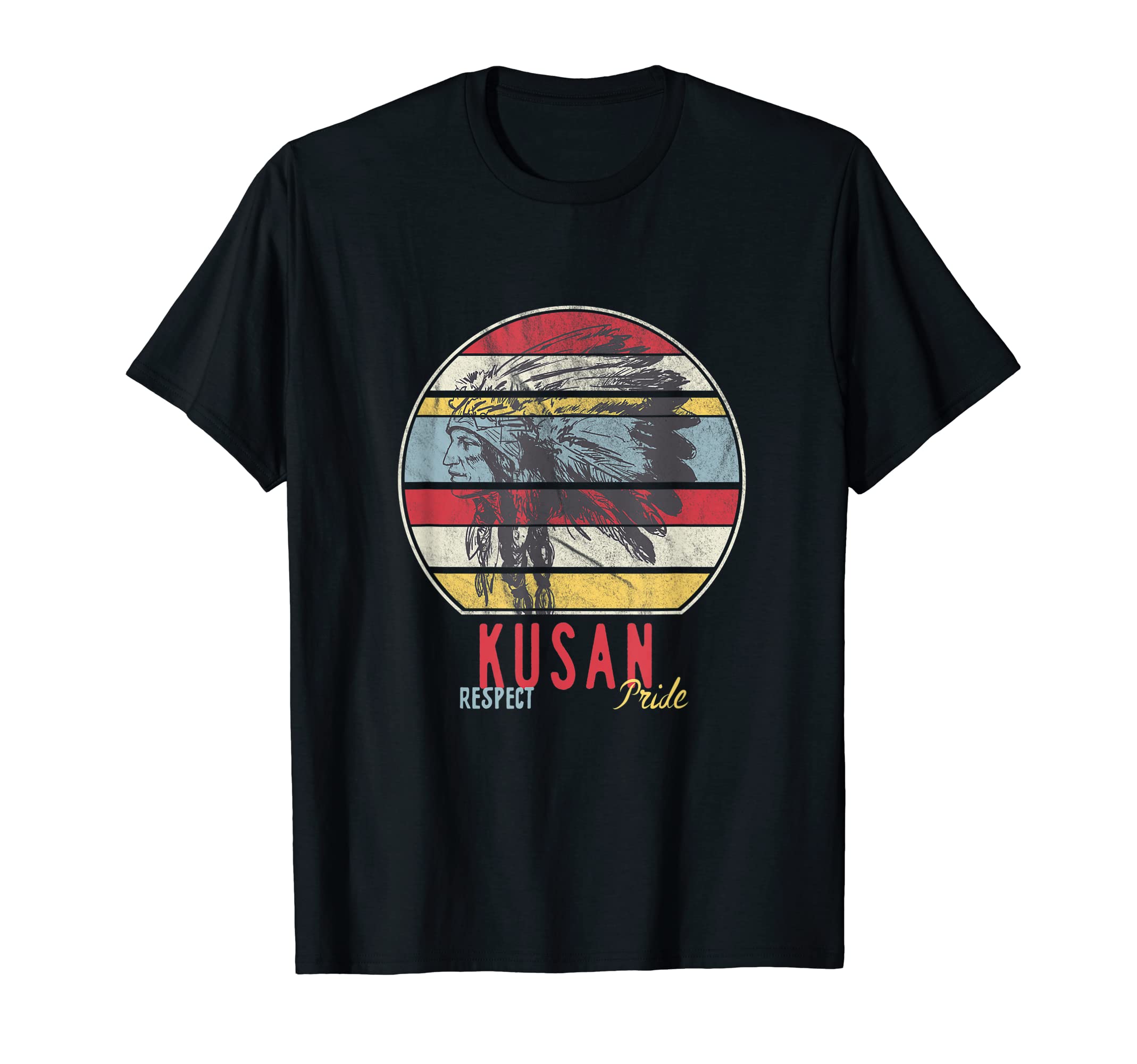 Kusan Native American Indian Tribe Respect Pride Retro Sun T-Shirt