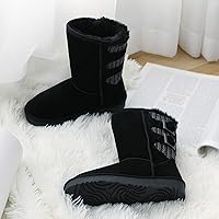 Vista 7 de DREAM PAIRS botas de nieve de invierno con forro de piel sintética para niños