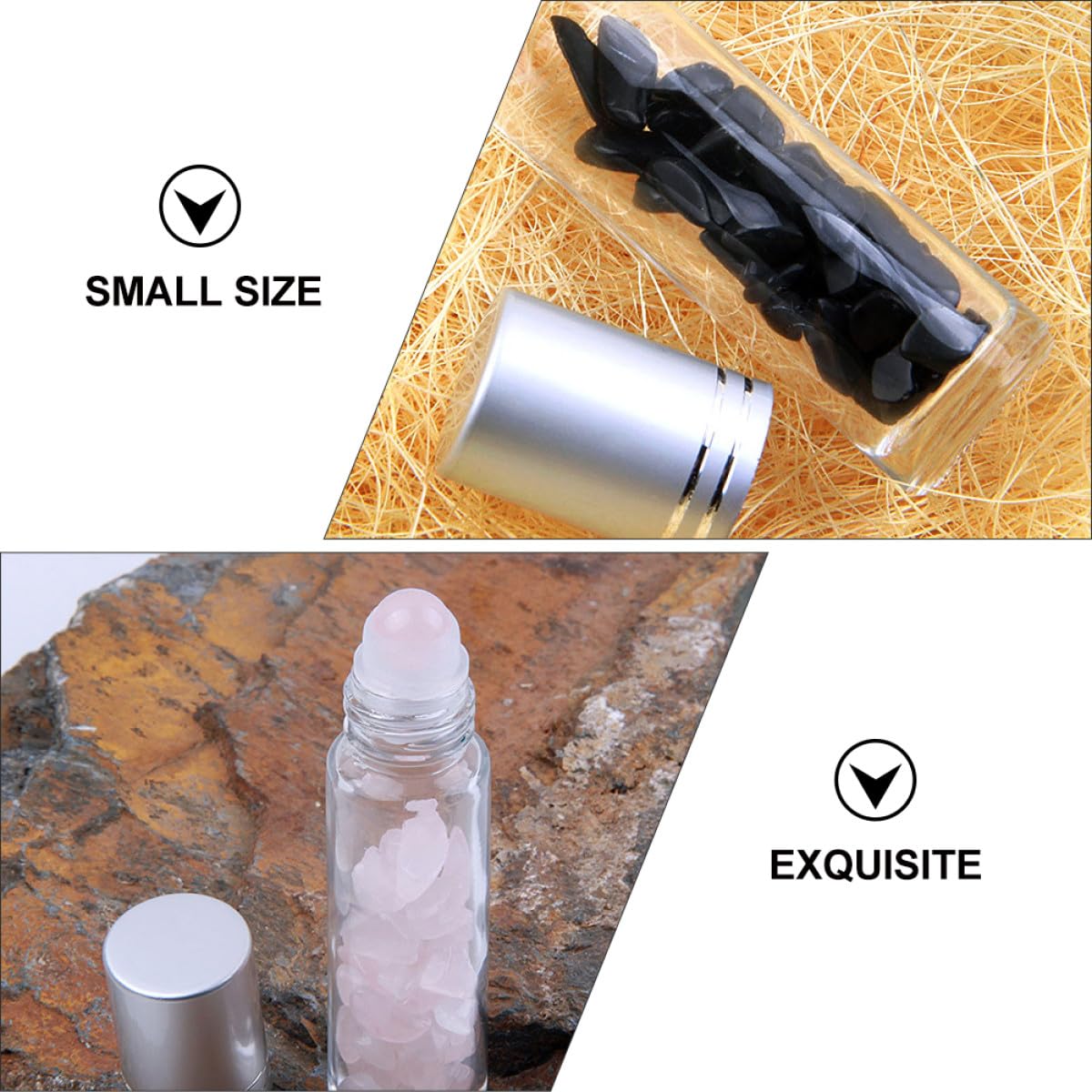 Alipis 10 Botellas Rodillo de Vidrio para Aceites Esenciales Tapa de Aluminio y Diseño Portátil, Ideales para Actividades Diarias y Viajes