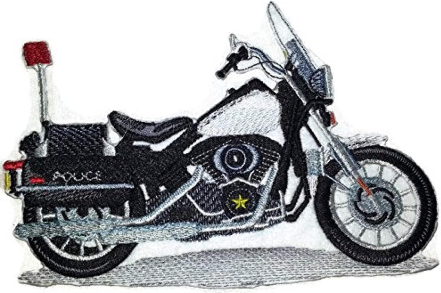 Hot Rods on a Canvas Beautiful Bikers Patch Collection [Police ] [American Automobile History in Embroidery] Embroidered Iron On/Sew Patch [6.53" x4.65"]Made in USA]