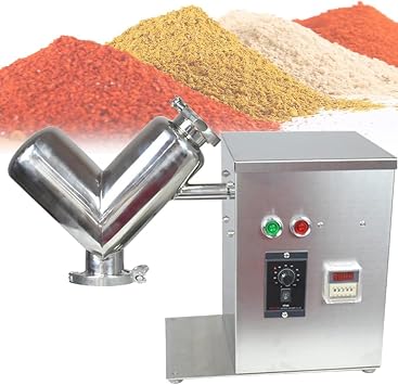 V Type Lab Industrial Powder Mixer 2L - Food Grade Stainless Steel Blender, 24r/min Mixing Machine for Dry Powder Granule Materials