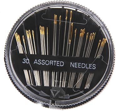 CJESLNA 30pcs Assorted Hand Sewing Needles Embroidery Mending Craft Quilt Sew Case