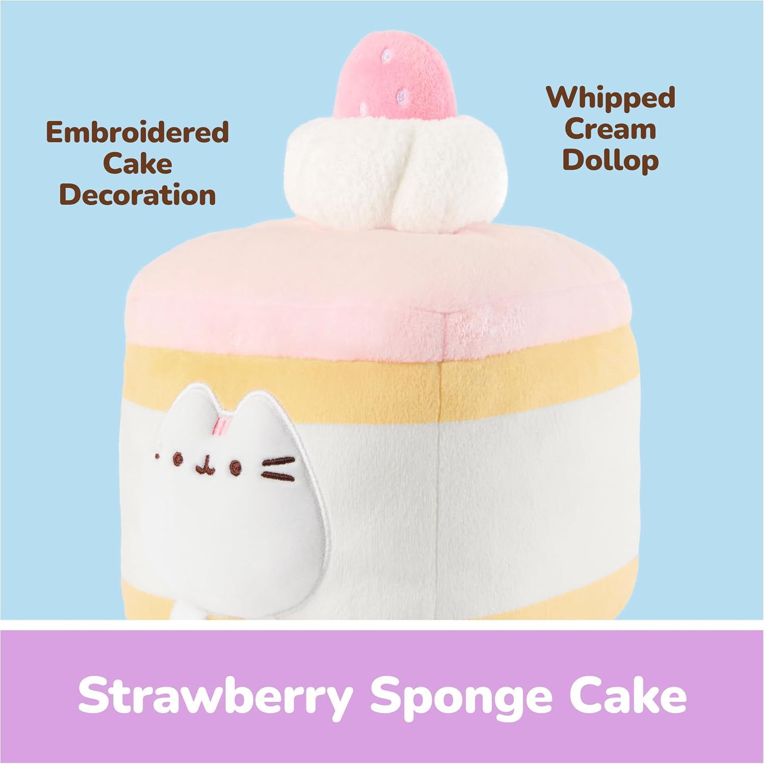 GUND Pusheen Strawberry Sponge Cake 6-Inch Plush Toy for Ages 8+ image 5