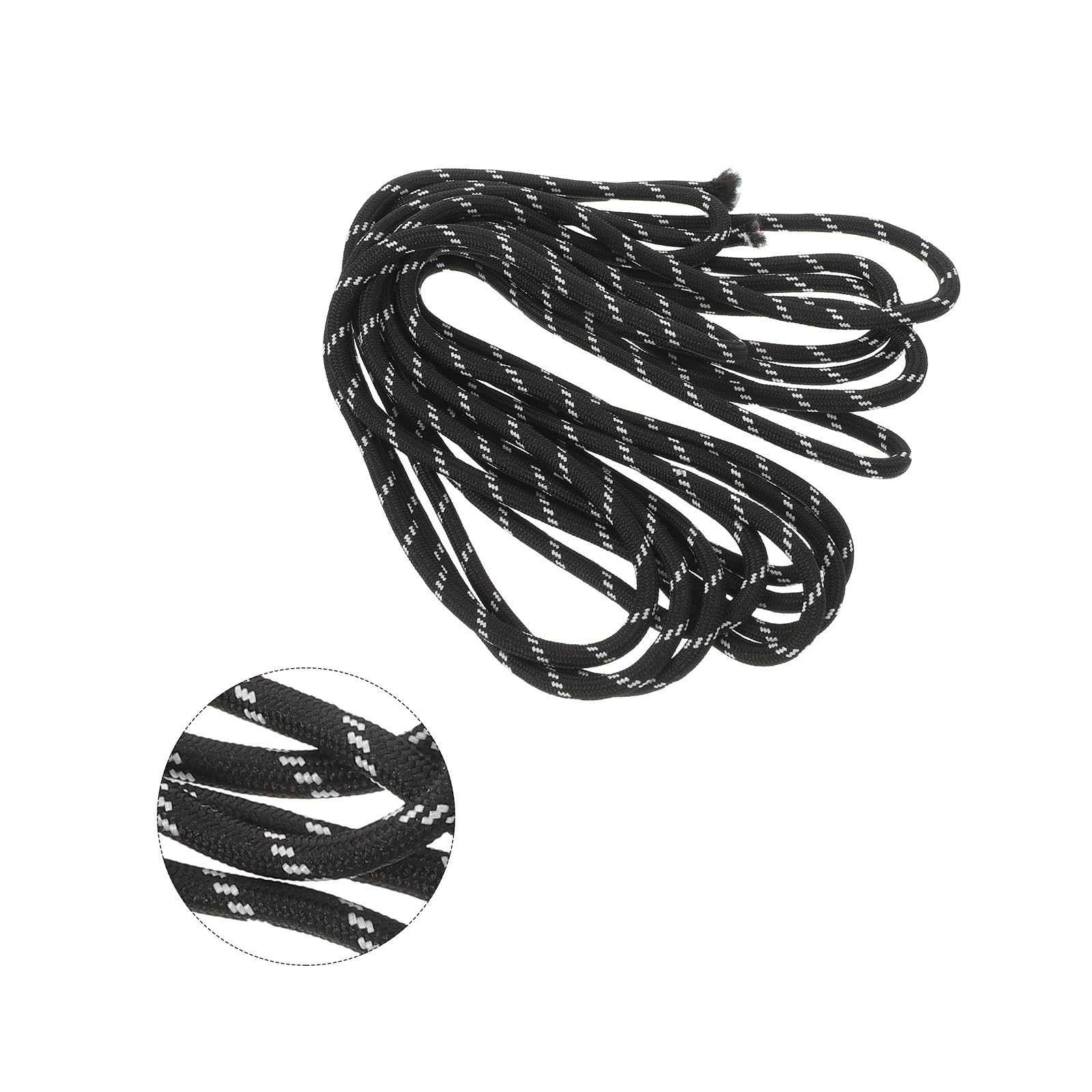 SHINEOFI Sonnenschirm Ersatzseil Geflochten 9m Schwarz Polyester Schirmseil für Outdoor Terrassenschirme und Selbstgemacht Reparaturen